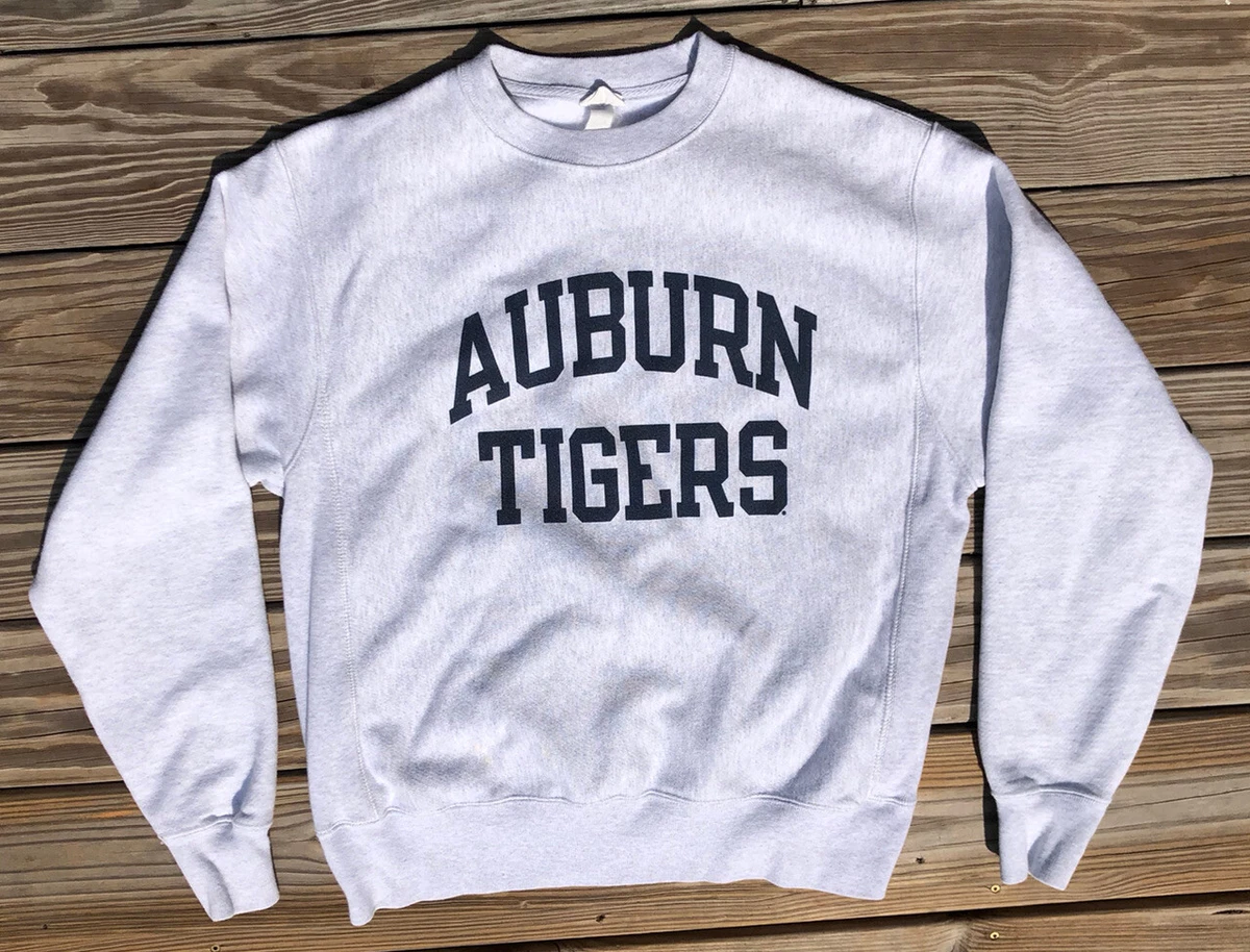 Rare Vintage 90 s Champion Reverse Weave Sweatshirt Medium Gray Auburn Tigers