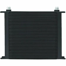 34 ROW BLACK ALUMINUM ENGINE TRANSMISSION OIL COOLER 8AN HOSE END FITTINGS KIT