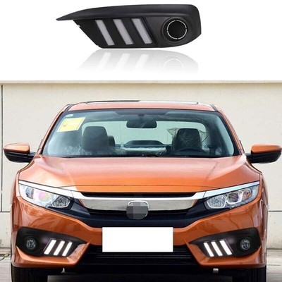 For Honda Civic 2016-2018 Day Running Light Lamp Turn Signal 3-Color Led DRL L&R