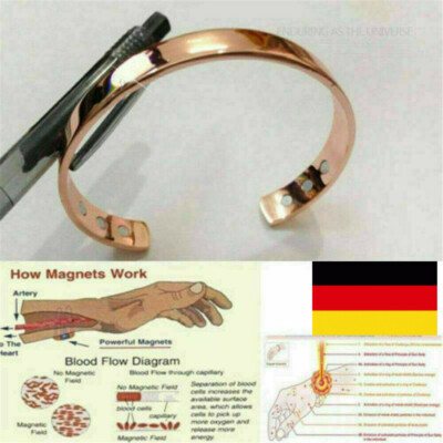 Reines Kupfer Armband-Armreif-Manschette Arthritis Schmerzlinderung Stärke - DE