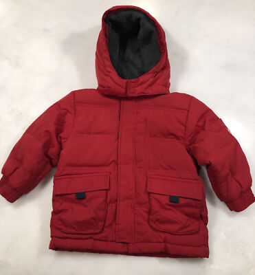 Baby Gap Boys Hooded Puffer Winter Red Down Jacket Coat Size years  Warmest