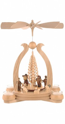 German christmas pyramid arch Forest scene, 1-tier, height 34 cm .. MU 10356 NEW