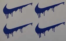 Set of 5 size 4'-9' Nike Drip Swoosh Vinyl decals for Laptops, Walls,Party