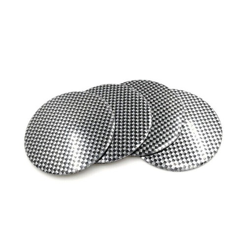 4pcs Carbon Fiber 50/56.5mm Car Wheel Center Hub Cap Decal Sticker Universal - 第 1/7 張圖片