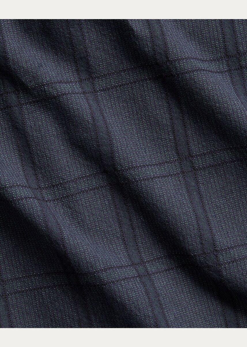 RRL Ralph Lauren Check Plaid Dobby Indigo Blue Shirt Workshirt