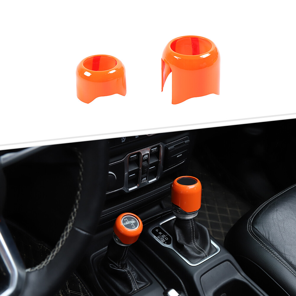 Red Center Gear Shift 4WD Knob Cover Trim – For 2018+ Jeep Wrangler JL/JT