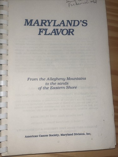 Maryland's Flavor American Cancer Society Recipe Cookbook 1984 - Picture 3 of 5