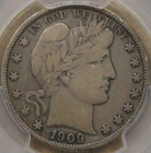 1909 Barber Half Dollar 50c PCGS Certified VF20