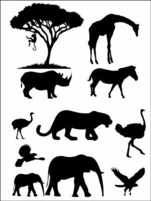 African Animal Silhouette Jungle Background Edible Cake Topper Wafer Or Icing Ebay