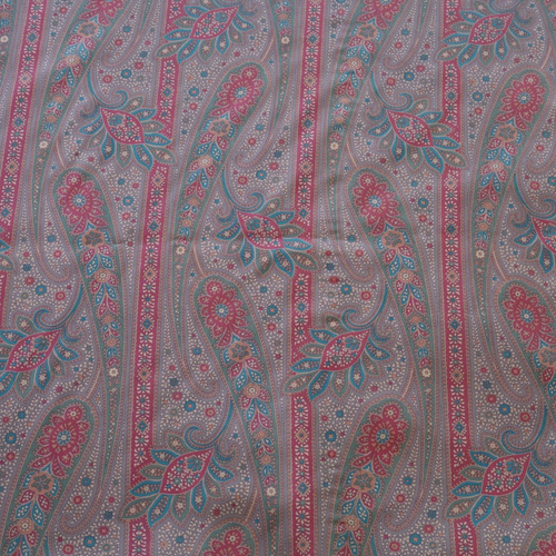 Vtg Luxury Ratti Pure Silk Fabric Chestnut Brown, Red, Blue Paisley Italy 7 yds - Picture 2 of 13