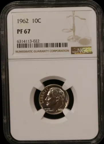 1962 Roosevelt Dime NGC PF67  (022PID)