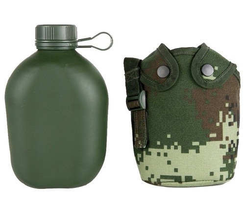 Outdoor Sports Water Bottle 1L Military Camping Kettle with Pouch Canteen Bottle - Picture 7 of 8