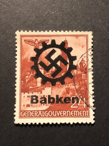 Germany WWII propaganda overprint  (BABKEN) 24 Rpf.  Used  #425 - Picture 1 of 2