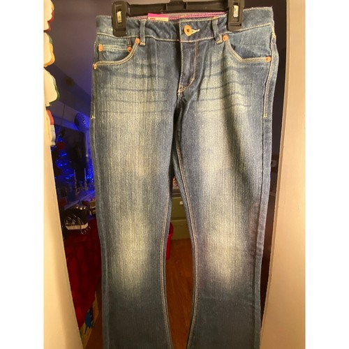 Girls Levi Jeans size 16 Skinny Flare Leg Stretch Faded Dark blue wash Denim NWT - Picture 5 of 13