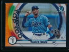 WANDER FRANCO 2020 Bowman Chrome Scouts Top 100 ORANGE REFRACTOR #/25 Rookie RC