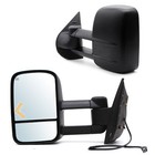 Tow Mirrors For 07-13 Silverado Sierra 1500/2500 Power Heated Arrow Signal Black