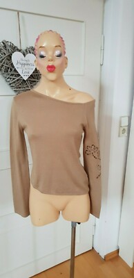 KOTON Leichter Strick Pullover Asymetrisch, beige, Größe 38, neu