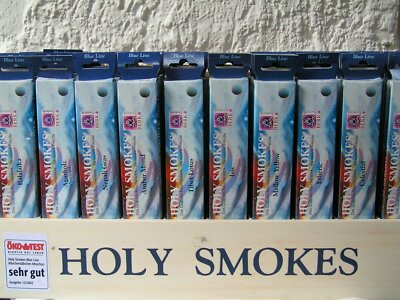 Holy Smokes Blue Line Räucherstäbchen, 27 verschiedene Sorten, 10g/50g/100g