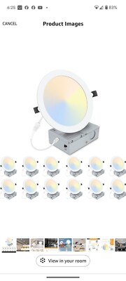 LZHOME 12 Pack 8 Inch LED Recessed Lighting with Junction Box Ultra-Thin