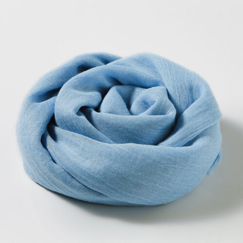 Women Soft Plain Solid Color Head Scarf Sunscreen Long Shawl Cotton Linen Scarf - Imagen 19 de 29