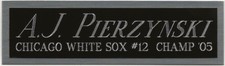 A.J. PIERZYNSKI WHITE SOX NAMEPLATE AUTOGRAPHED SIGNED BASEBALL-BAT-JERSEY-PHOTO