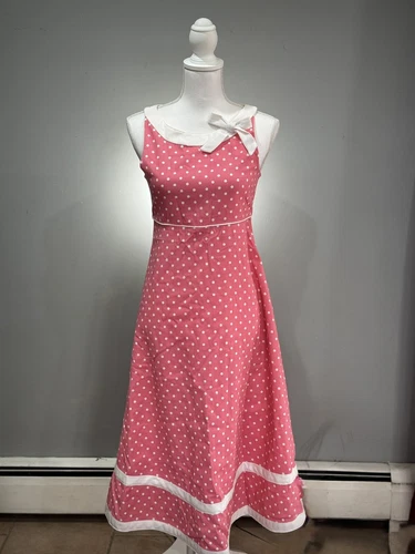 CLEARANCE! Pink Vintage Bonnie Jean Polka Dot Dress Size 16 EUC