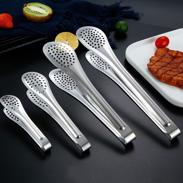 Barbecue Salad Food Clip BBQ Tongs Stainless Steel Kitchen Grill Cooking :je Barbecue Salad Food Clip BBQ Tongs Stainless Steel Kitchen Grill Cooking :je