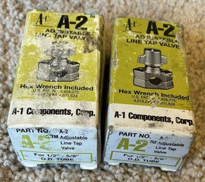 Lot ''2'' NEW Watsco A-1 Comp A-2 Adjustable Line Tap Valves 1/2'' & 5/8'' Tube