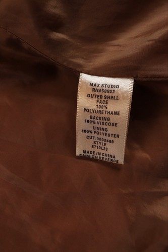 Womens Y2K 90s Cognac Brown Vegan Leather Size Small Asymmetrical Moto Jacket - Picture 3 of 18