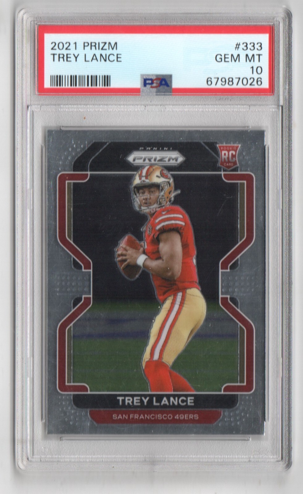 Trey Lance 49ers 2021 Panini Prizm #333 Rookie Card Rc PSA 10 (Gem Mint)