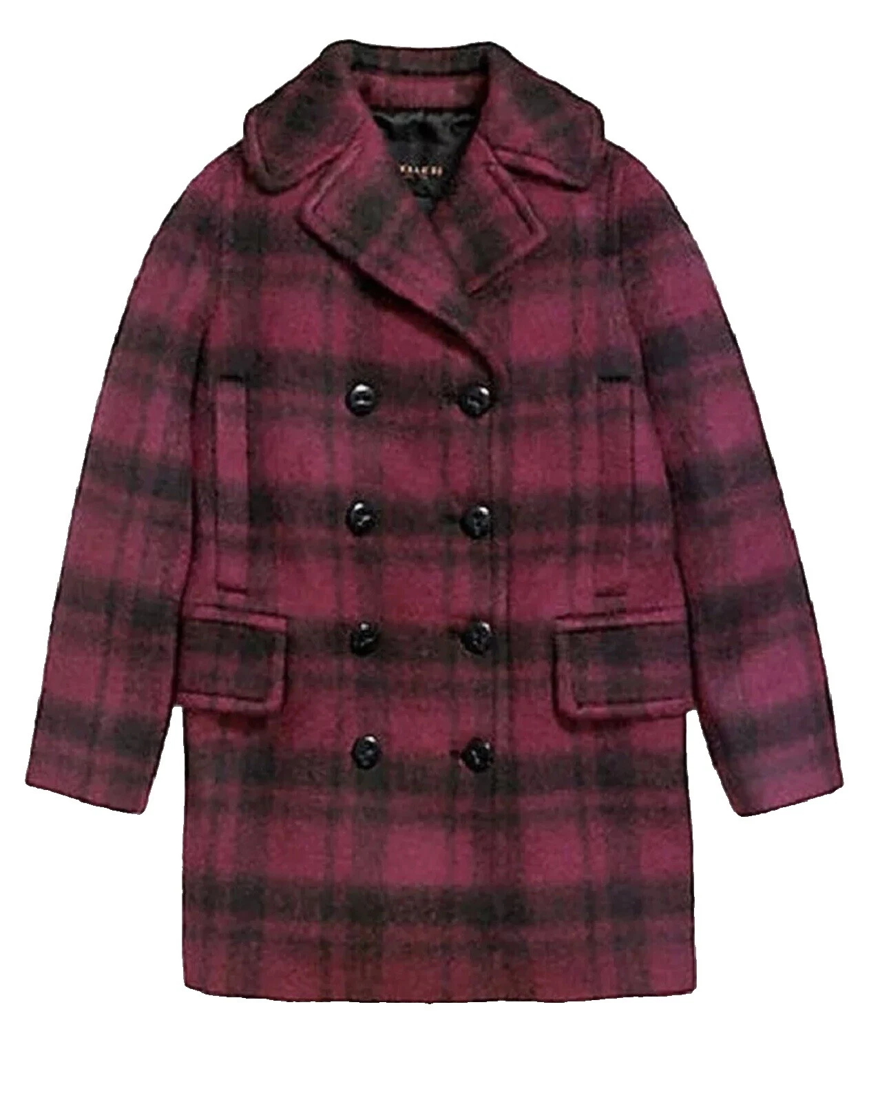 Coach Check Pea Coat abrigos, chaquetas y chalecos para Mujeres
