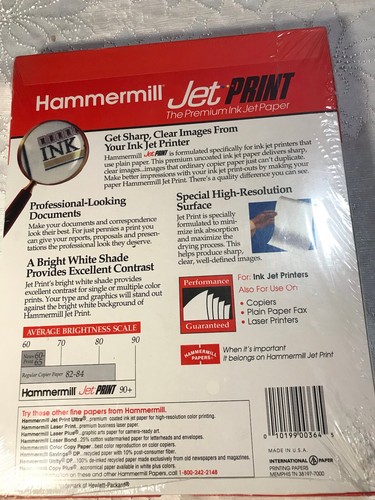 Hammermill Jet Print Paper 200 Sheets- 8 1/2 X 11 New In Package - 第 6/7 張圖片