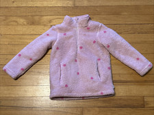 JOULES MERRIDIE Half Zip Pink Polka Dot Jacket Size 4 4T/4 