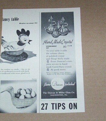 1954 print ad - Duncan Miller Glass Canterbury crystal glassware Advertising