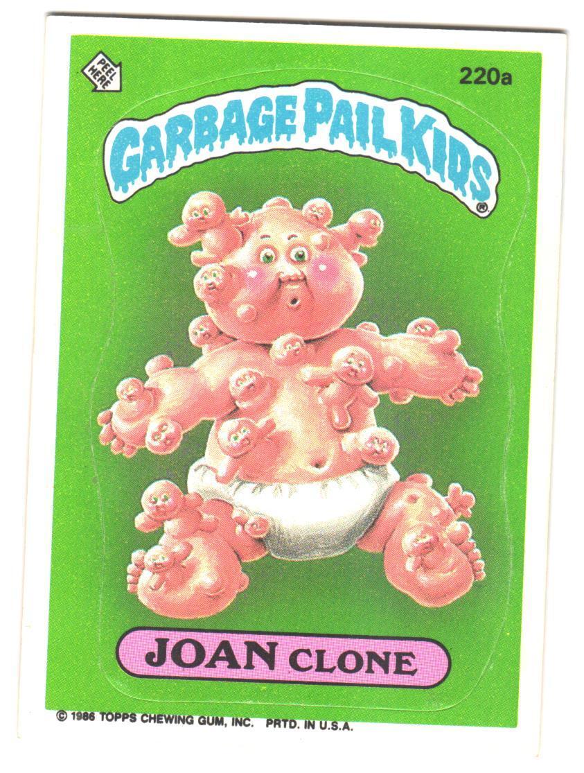 1986 Topps Garbage Pail Kids Series 6 Joan Clone #220a