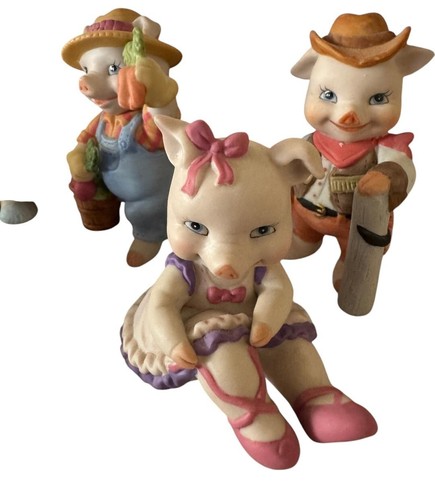 Ceramic Pigs Collection 1994 Set of 6 Bronson Collectibles farmer Ballerina Cowb - Picture 3 of 7