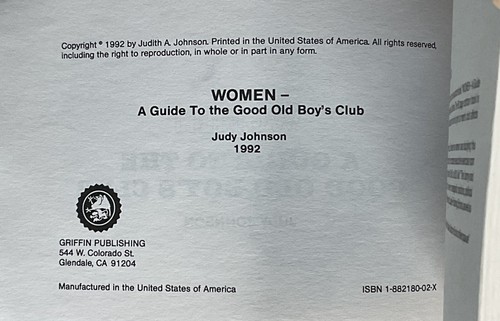 Women: A Guide to the Good Old Boys Club-Signed & Inscribed by Judith A. Johnson - Picture 9 of 11