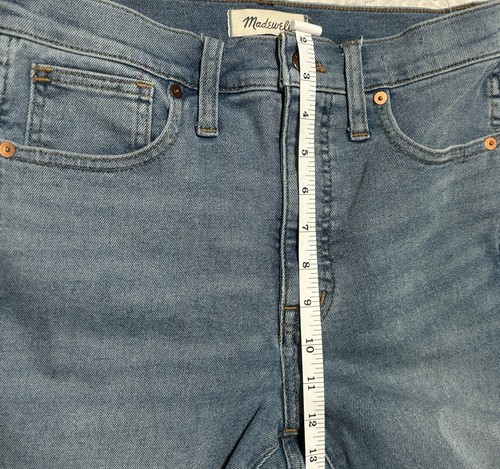 Pantalones de mezclilla para mujer Madewell tiro medio ajustados talla 27 lavado medio azul otoño - Imagen 4 de 8