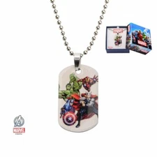 Avengers Kids Dog Tag - Stainless Steel Premium  Pendant Necklace with Chain