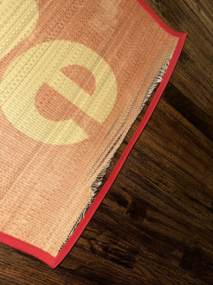 SUPREME Box Logo Woven Straw Mat Red 27