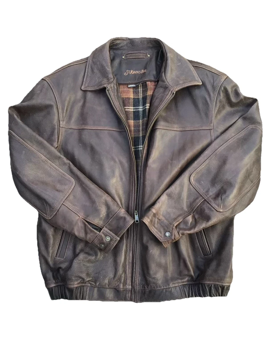 St. John's Bay Leather Outer Shell Brown Coats, Jackets & Vests