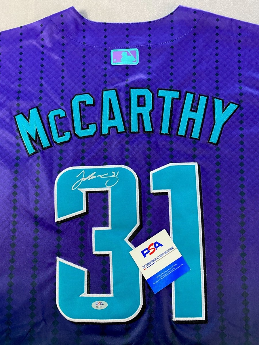 コ*ー様 背番号ありダイナボアーズユニフォーム　レア　岩村　サイン入り ARIZONA DIAMONDBACKS- JAKE McCARTHY AUTOGRAPH #31 PURPLE NIKE