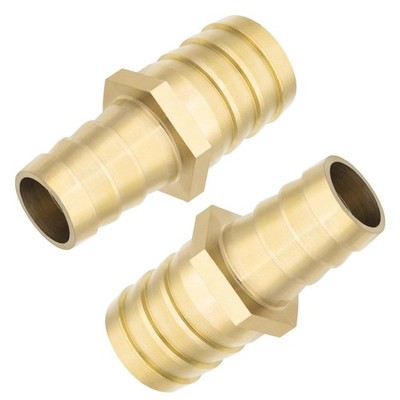 Yoebor Brass Barb Reducing Splicer Mender Union 1'' Barbed x x 3/4'', 