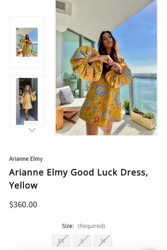 Arianne Elmy Good Luck Party DRESS Medium Balloon Sleeves Yellow JACQUARD Floral - 第 11/13 張圖片