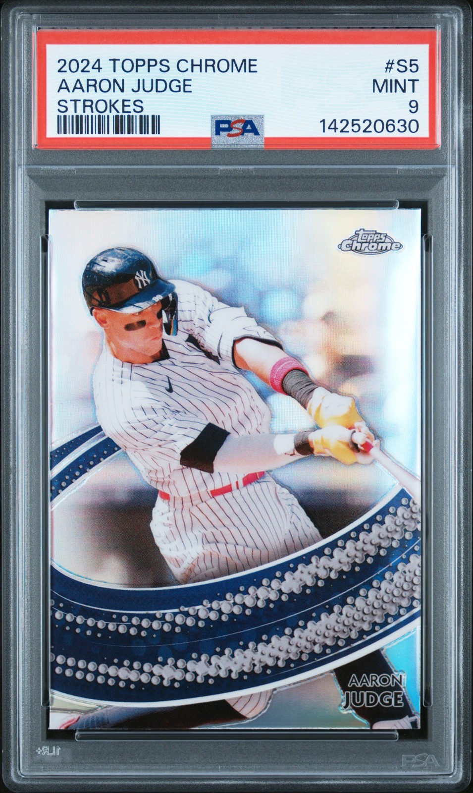 2024 TOPPS CHROME STROKES #S5 AARON JUDGE PSA 9