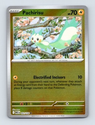 Pachirisu ME01 Mega Evolution 051/132 Pokemon Card Foil Holo Excellent