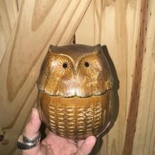 Vintage Otagiri Owl Coin Piggy Bank Beautiful Speckled Detail