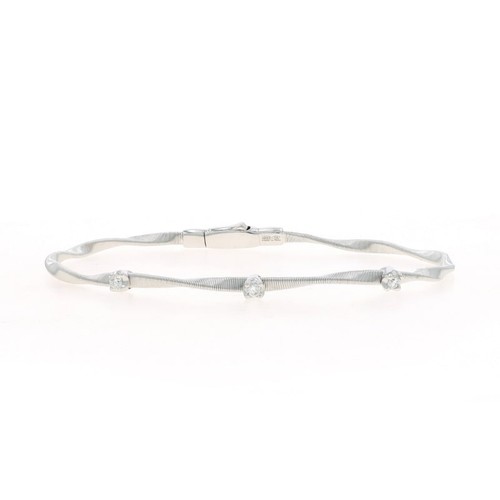 Marco Bicego Marrakech Diamond Three-Stone Coil Bracelet 7 1/4" White Gold 18k