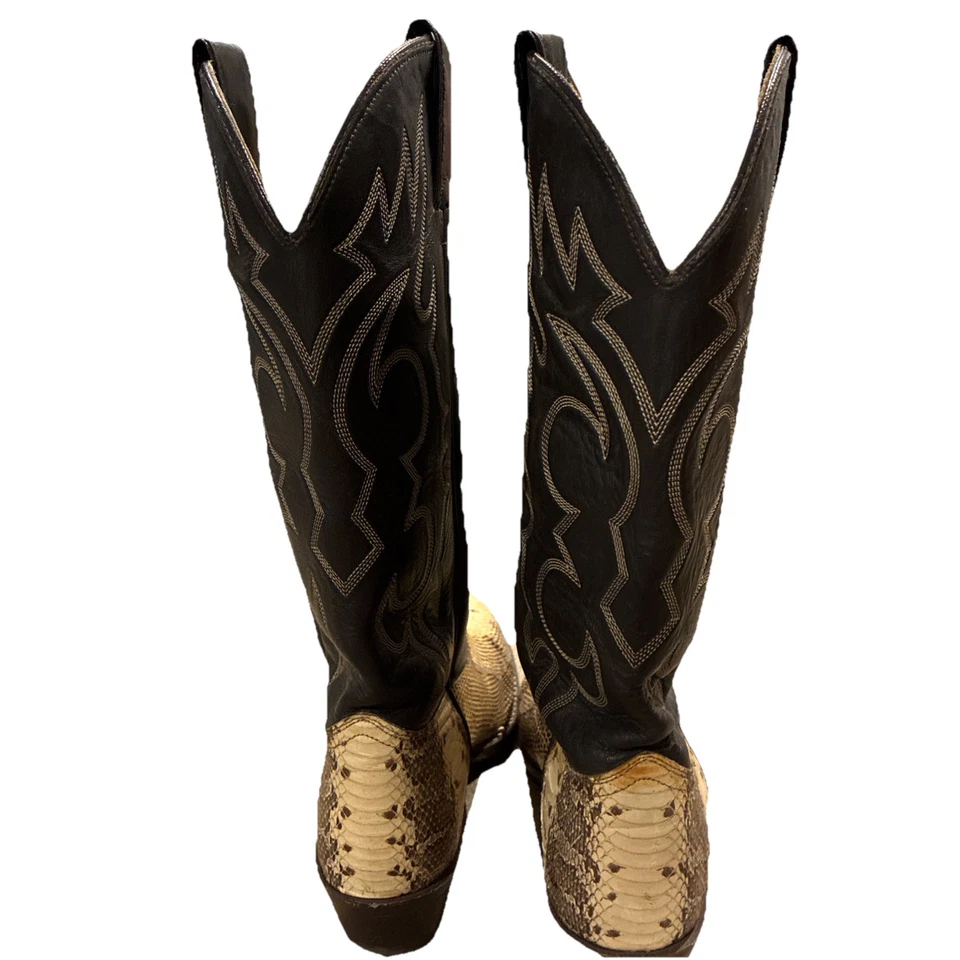 Botas Serpiente Imperial Hombre Talla 9 D Cuero Western Vintage Foto 4 de 4