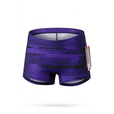 New Balance Womens Purple Black Print VB Compression Shorts WFS2156Z Medium NEW